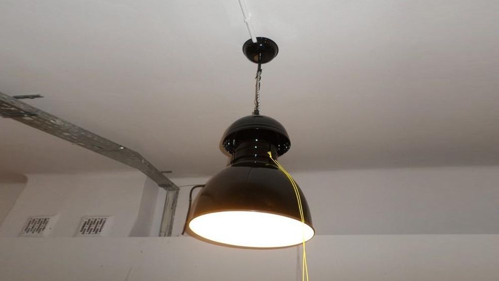 HK Living, okrągła lampa,  przemysłowa lampa, czarna lampa sufitowa