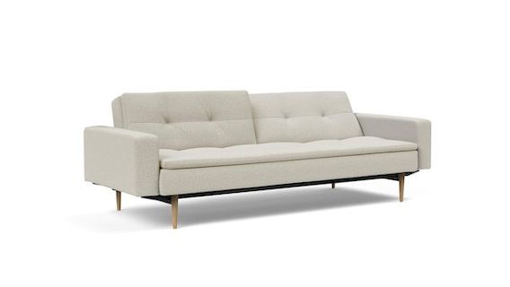 DUBLEXO STYLETTO, sofa z podłokietnikami tapicerowanymi, sofa skandynawska, sofa z drewnianymi nóżkami, sofa  z funkcją spania