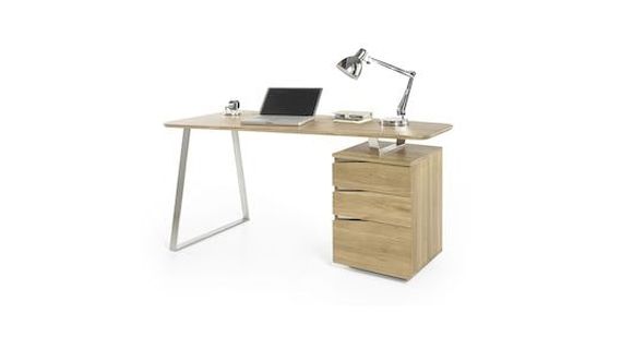 TORI, 40324AZ2, nowoczesne biurko, biurko z szufladami, biurko dębowe, drewniane biurko