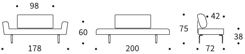 zeal bow sofa wymiary