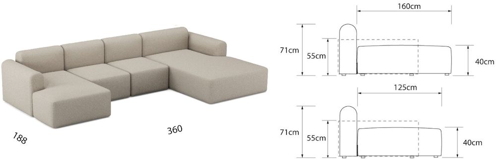 RUND sofa modułowa U1L min