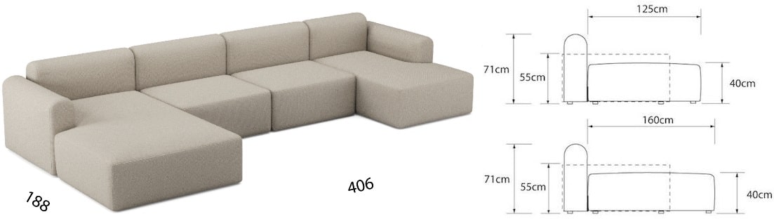 RUND sofa modułowa U4L min