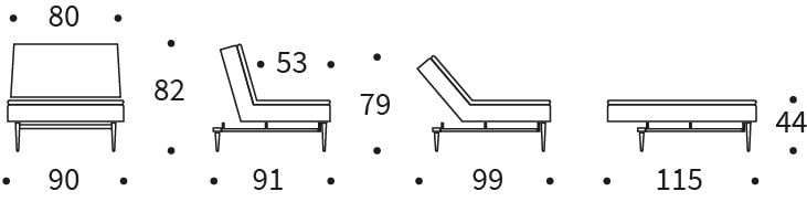 DUBLEXO fotel rozkładany - wymiary