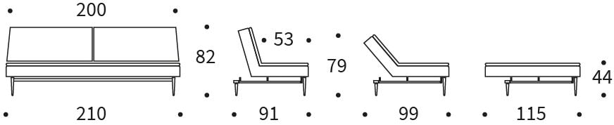 DUBLEXO sofa rozkładana - wymiary