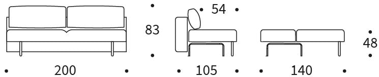 Frode sofa rozkładana - wymiary