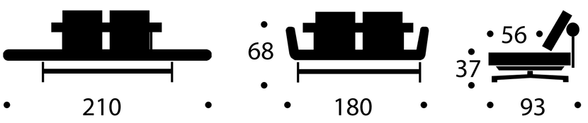 GHIA CHROM sofa - wymiary