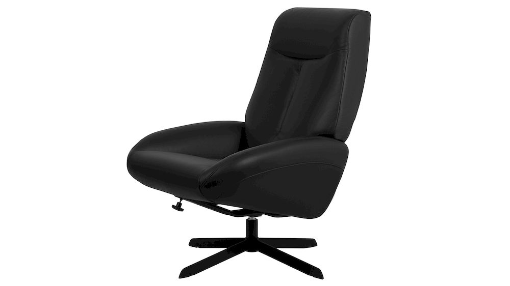 CIARA elegancki fotel obrotowy, fotel skórzany, czarny fotel skórzany