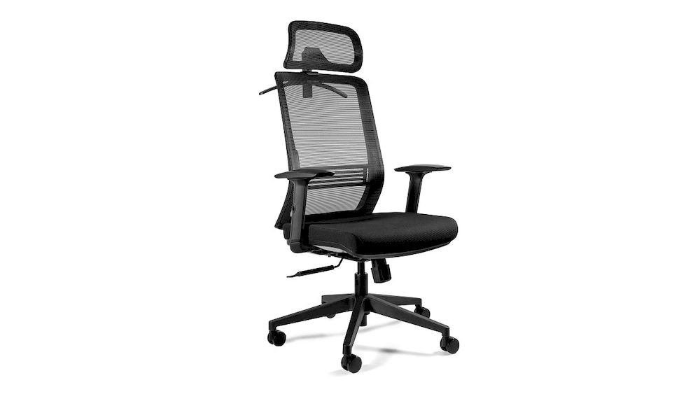 ASOS, fotel biurowy, fotel ergonomiczny, czarny fotel obrotowy