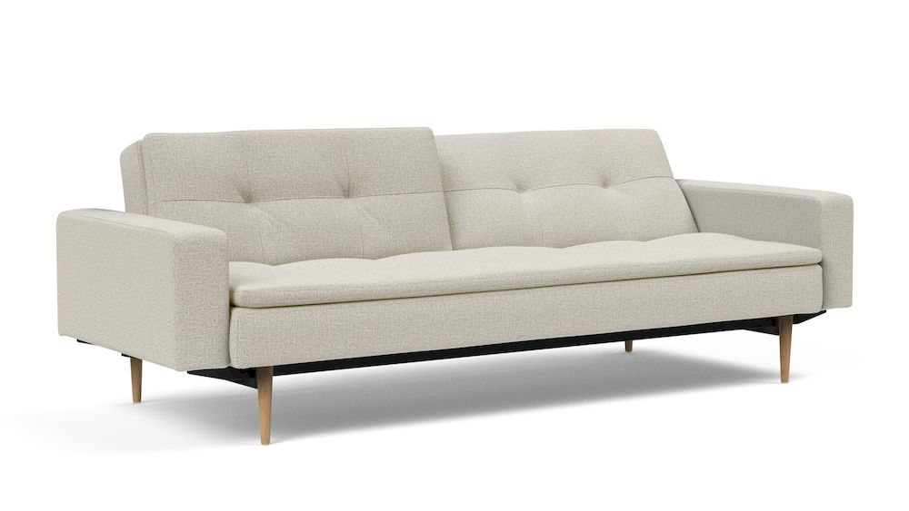 DUBLEXO STYLETTO, sofa z podłokietnikami tapicerowanymi, sofa skandynawska, sofa z drewnianymi nóżkami, sofa  z funkcją spania