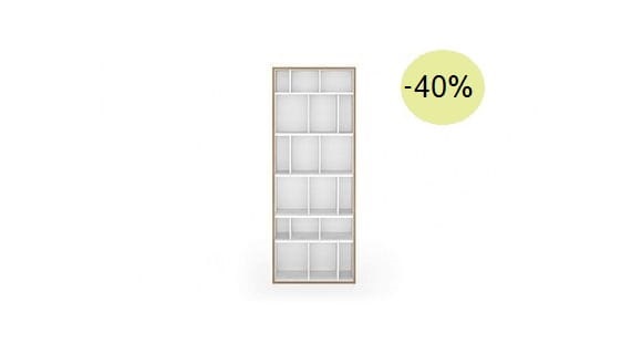 GROUP 72 regał, biały regał, drewniany regał na książki, biblioteka, wąski regał