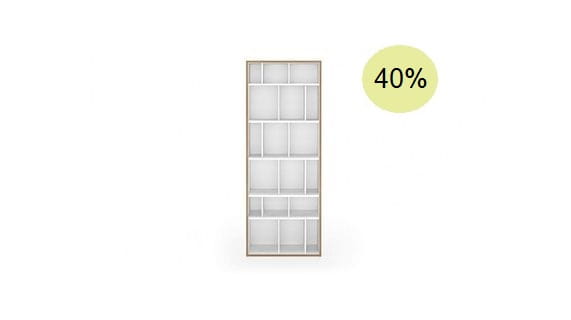 GROUP 72 regał, biały regał, drewniany regał na książki, biblioteka, wąski regał