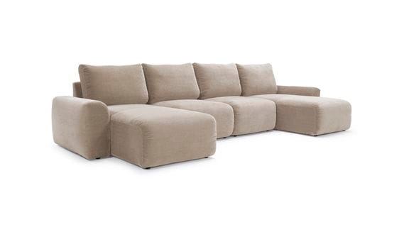 NORUM SOFA W KSZTAŁCIE U Z SZEZLONGIEM Z SZEROKIMI PODŁOKIETNIKAMI