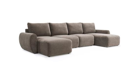 NORUM SOFA Z SZEZLONGIEM Z ZAOKRĄGLONYMI PODŁOKIETNIKAMI