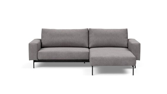 BRAGI, sofa rozkładana, sofa z tapicerowanymi podłokietnikami, skandynawski design, sofa z szezlongiem