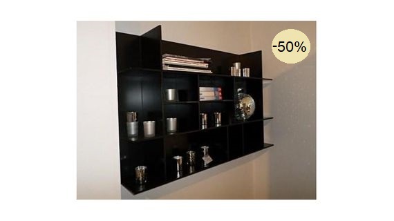 PANORAMA czarny regał wiszący EXPO