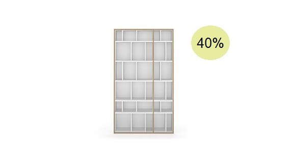 Regał GROUP 108, biały regał, drewniany regał na książki, biblioteka, regał biblioteka