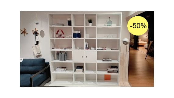 POMBAL, regał biały, klasyczny regał, ekspozycja