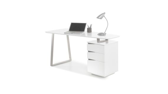 TORI, 40168WZ2,  białe biurko, nowoczesne biurko, biurko z szufladami, biurko biały mat