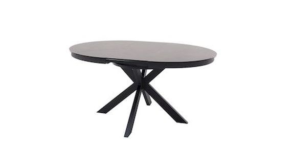 WINNIPEG, WI12SMAN,  Stół rozkładany, stół okrągły, czarny stół, stół ze szklanym blatem