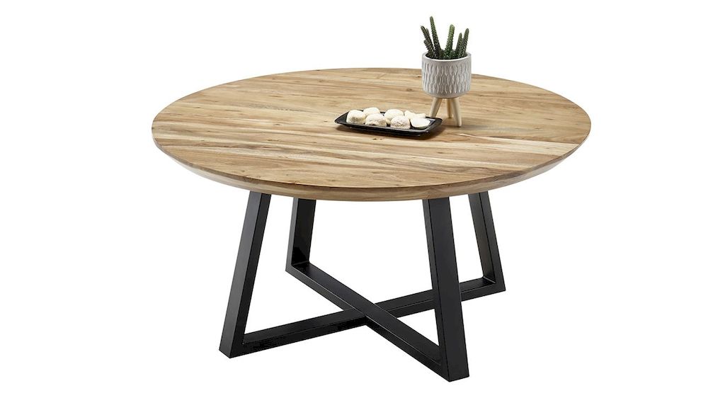 SAFAGA, 58059AN5, stolik kawowy, drewniany stolik, nowoczesne stoliki, stolik z czarnymi nogami