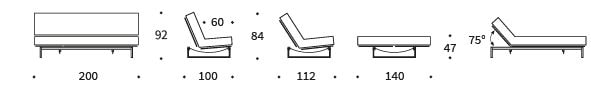 Fraction sofa 140 wymiary